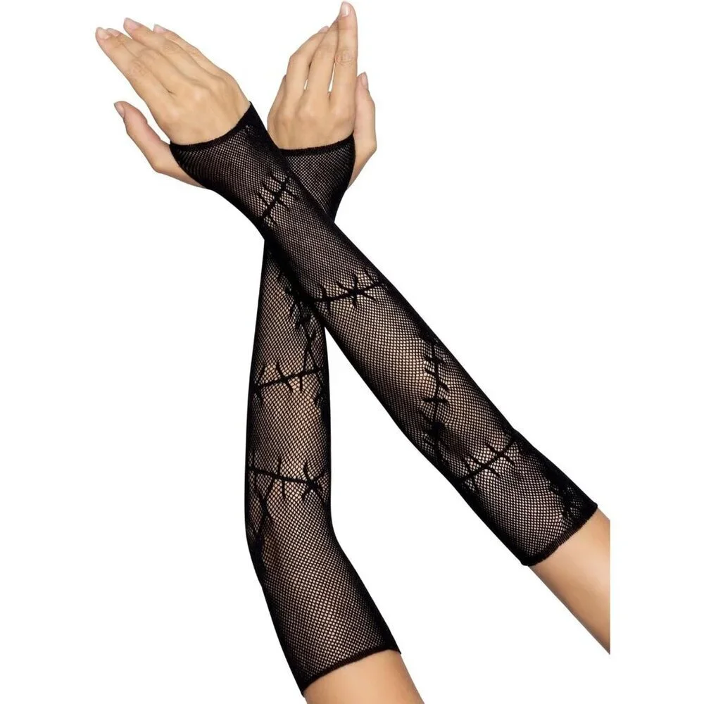 Women’s Fishnet Arm Warmers Black Gothic Accessories for Costume or Night Out
